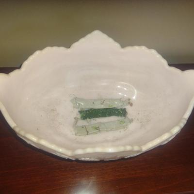 Vintage Jeannette Shell Pink Milk Glass Bowl- Lombardi Pattern
