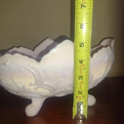 Vintage Jeannette Shell Pink Milk Glass Bowl- Lombardi Pattern