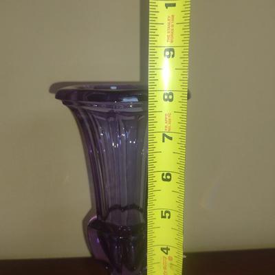 Glass Trumpet Vase- Possibly Moser Alexandrite- Approx 8" Tall