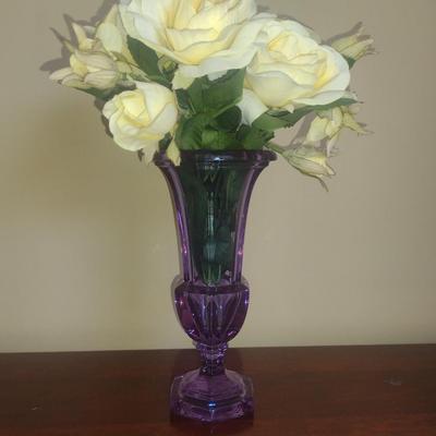 Glass Trumpet Vase- Possibly Moser Alexandrite- Approx 8" Tall