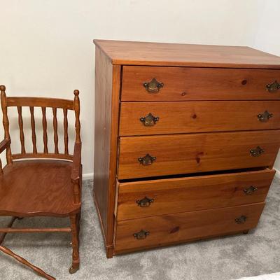 Vintage Wood chair & dresser