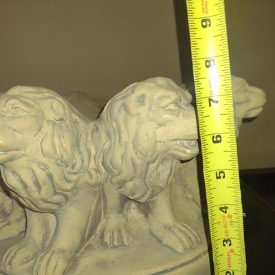 Circle of Lions Large Sculpture- Possibly Plaster- Approx 15 1/2" in Diameter