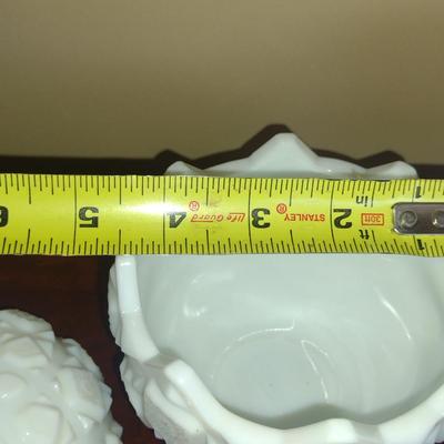 Pair of Milk Glass Candy Dishes- One is Covered