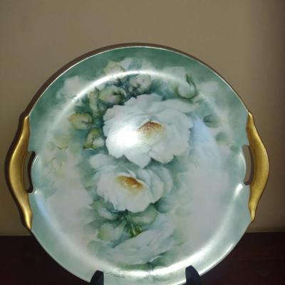 Hand Painted Cake Plate- Approx 11" in Diameter