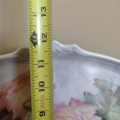 Hand Painted Oval Serving Tray- Approx 16 1/2" x 12"