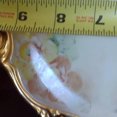D&Co France Hand Painted Porcelain Cake Plate- Approx 9 1/2" in Diameter