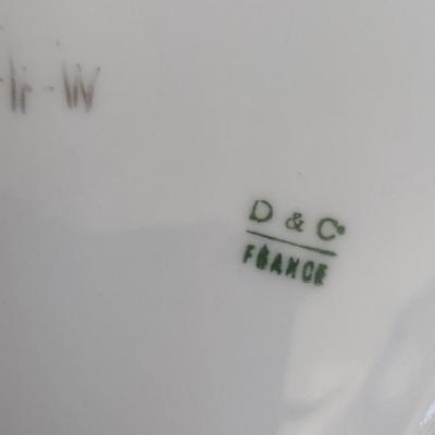 D&Co France Hand Painted Porcelain Cake Plate- Approx 9 1/2" in Diameter