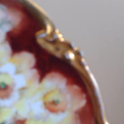 D&Co France Hand Painted Porcelain Cake Plate- Approx 9 1/2" in Diameter