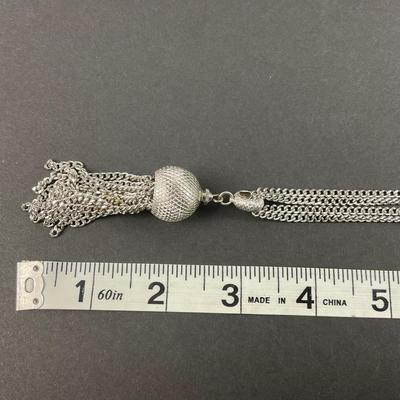 -129- JEWELRY | One Monet Marked Silver Tone Necklace & One Silver Tone Clip Earrings