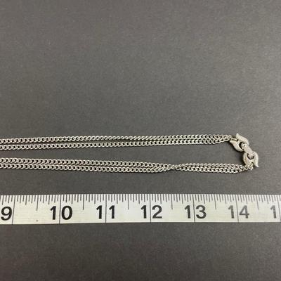 -129- JEWELRY | One Monet Marked Silver Tone Necklace & One Silver Tone Clip Earrings
