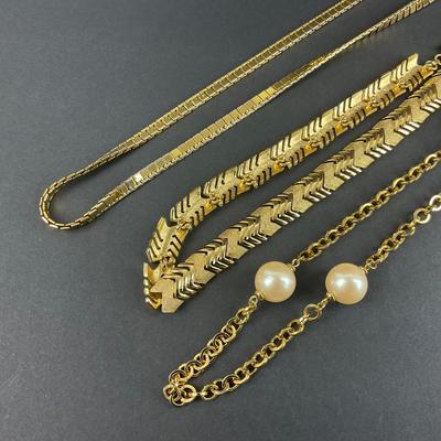 -130- MONET | Gold Tone Assorted Necklaces | Marked