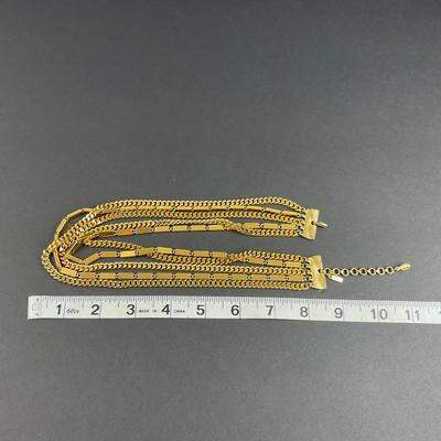 -131- MONET | Gold Tone Multi Strand Chunky Necklaces | Marked