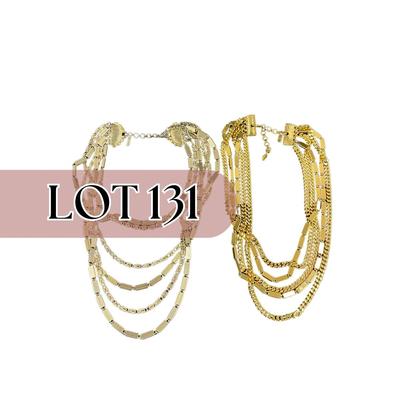 -131- MONET | Gold Tone Multi Strand Chunky Necklaces | Marked