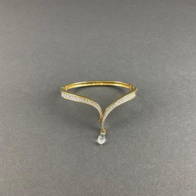 -132- SWAROVSKI | Gold Tone & Crystal Bracelet | Marked