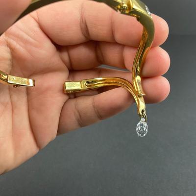 -132- SWAROVSKI | Gold Tone & Crystal Bracelet | Marked
