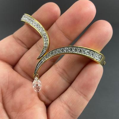 -132- SWAROVSKI | Gold Tone & Crystal Bracelet | Marked