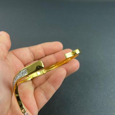 -132- SWAROVSKI | Gold Tone & Crystal Bracelet | Marked