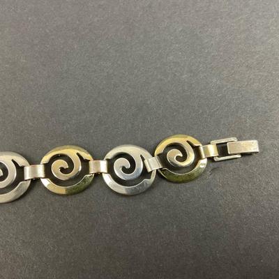 -133- SILVER | Sterling Decorative Bracelet | Marked