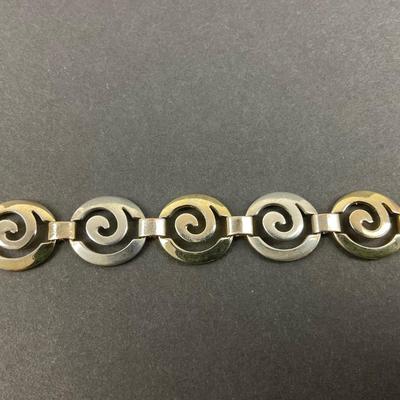 -133- SILVER | Sterling Decorative Bracelet | Marked