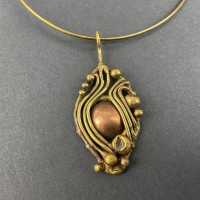-134- COPPER | Unmarked Unique Necklace & Earrings Set