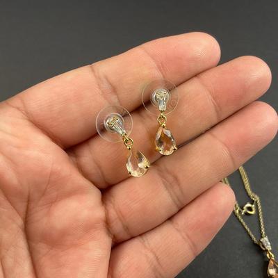 -135- JEWELRY | Quartz Crystal Necklace & Earrings Set
