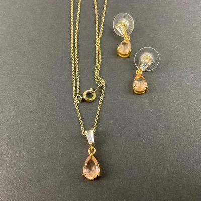 -135- JEWELRY | Quartz Crystal Necklace & Earrings Set