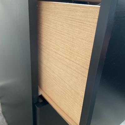 Black Nightstand with 2 lamps