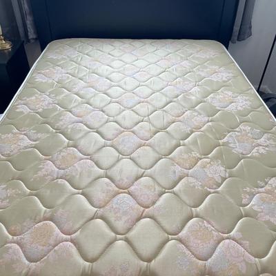 Full mattress and black headboard