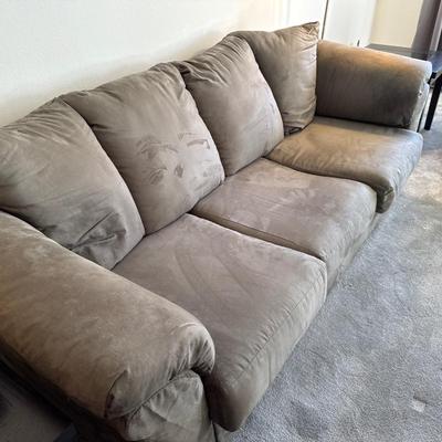 Brown suede couch