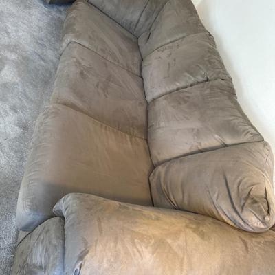 Brown suede couch