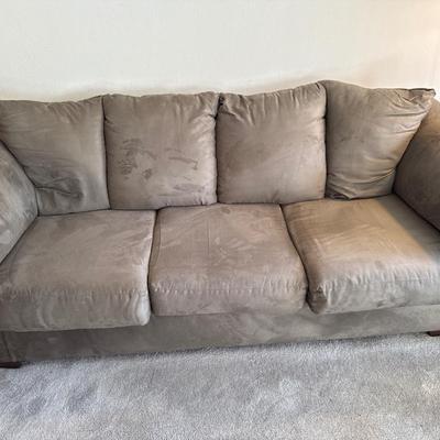 Brown suede couch