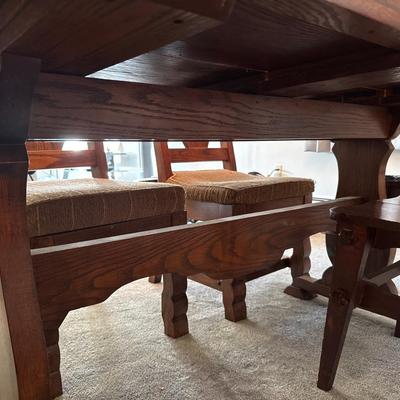 Wood Table with six chairs