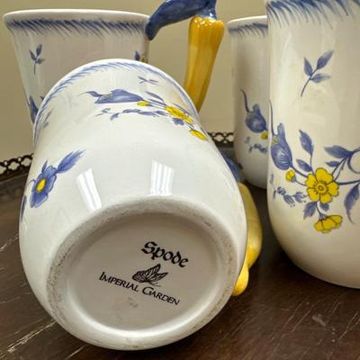 Set of 4 Spode Imperial garden mugs