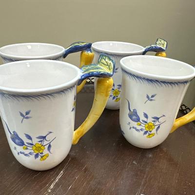 Set of 4 Spode Imperial garden mugs