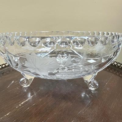 Vintage etched and cut bowl