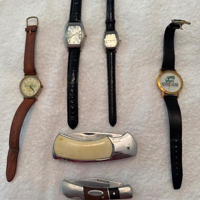 Wrist watches, and pocket knives