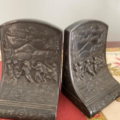 Vintage Jennings Brothers bookends Village Dancers JB Brass