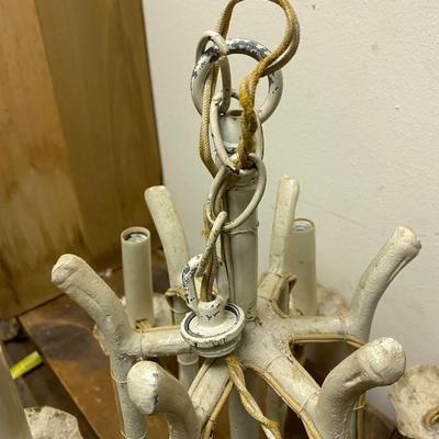 Vintage faux bamboo metal chandelier