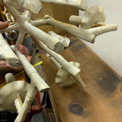 Vintage faux bamboo metal chandelier