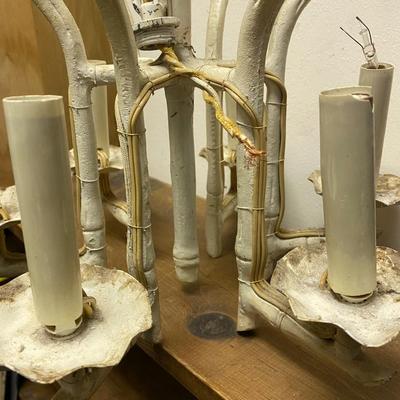 Vintage faux bamboo metal chandelier