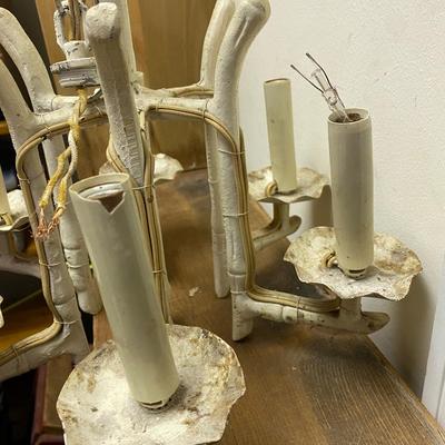 Vintage faux bamboo metal chandelier