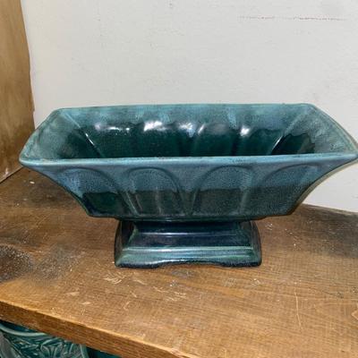 Vintage green footed planter