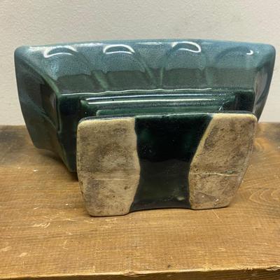 Vintage green footed planter