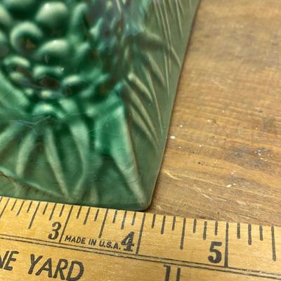 Vintage Green Mid Century McCoy Rectangular Footed Planter