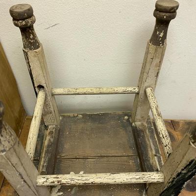 Vintage Furniture Primitive Wooden Wood Chair Stool Seat Bench Rustic