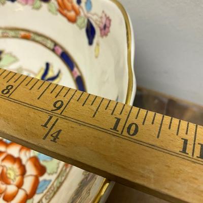 Mason's Mandarin ironstone charger, large round platter, cobalt blue and gold with floral patterns