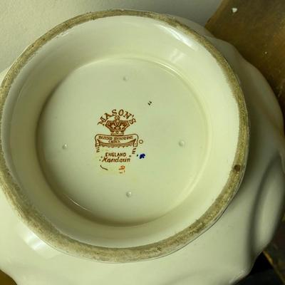 Mason's Mandarin ironstone charger, large round platter, cobalt blue and gold with floral patterns