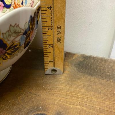 Mason's Mandarin ironstone charger, large round platter, cobalt blue and gold with floral patterns