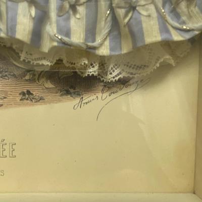 Circa 1870s La Mode Illustree Fabric Embellished Victorian 3D Shadow Box Dress Fashion Print