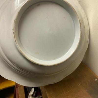 Vintage bowl with floral pattern and gold trim